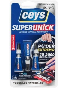PEGAMENTO INSTANTANEO GEL 1 GRAMO UNICK 3 TUBOS CEYS