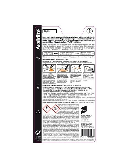 ADHESIVO EPOXY RAP 5+5 ML 5MIN. ARALDIT CEYS