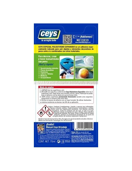 ADHESIVO POLIESTILENO EXPANDIDO 70 ML POREXCEYS CEYS