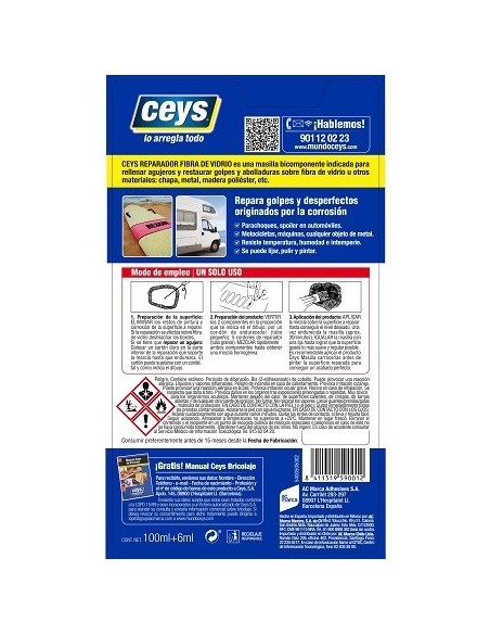 MASILLA REST. FIB/VIDRIO 75+6 ML CARROCERIAS BICOM. CEYS