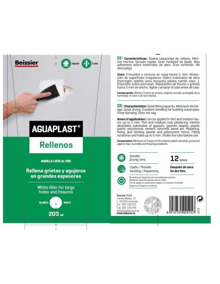 MASILLA REST. CAPA GRUESA 200 ML INT. AGUAPLAST