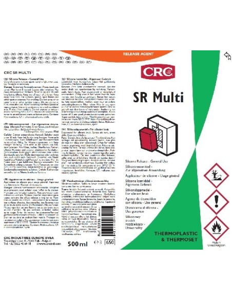 ACEITE SIL DESMOLDEANTE PLASTICO SPRAY SR MULTI CRC 500 ML
