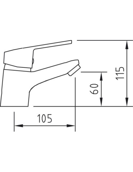 GRIFO BAÑO LAV 17X13X6.5CM MONOM LAT CROMADO S12 URBAN CLEVE