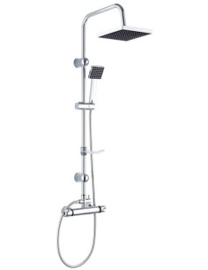 COLUMNA DUCHA EXTENSIBLE ROCIADOR CUADRADO Y GRIFO TERMOSTATICO
