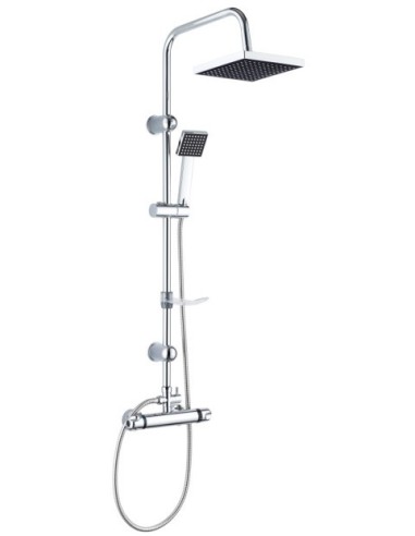 COLUMNA DUCHA EXTENSIBLE ROCIADOR CUADRADO Y GRIFO TERMOSTATICO