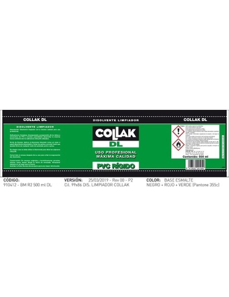 DISOLVENTE LIMPIADOR PVC 500ML INCOLORO 500 ML