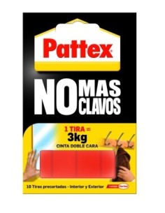 CINTA ADH D/CARA PRECORTADA ESPUMA PE RO NO MAS CLAVOS PATTE