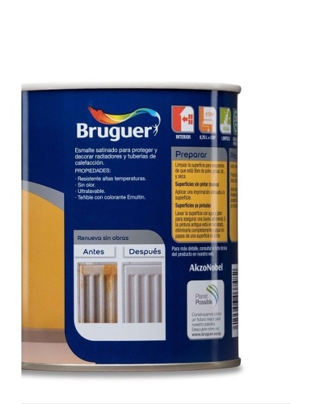 ESMALTE ACRIL SAT. 750 ML BL INT/EXT RADIADORES BRUGUER
