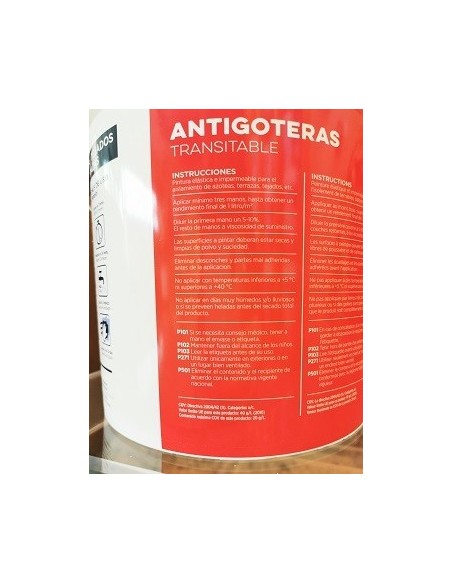 PINTURA ANTIGOTERAS 4 LT 4 LT BL ELASTICA BUPISA