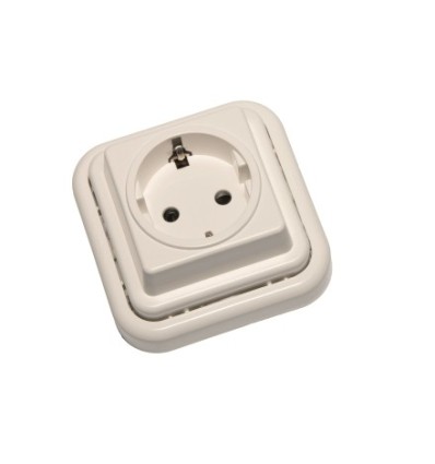 BASE ENCHUFE ELEC SCHUKO TT SUP. BL KRISTAL 20215012 BF