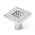 POMO MUEB 28X28MM CUADRADO ZAMAK/CRISTAL REI