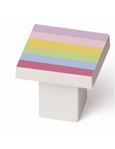POMO MUEB 30X30MM CUADRADO INFANTIL ABS ARCO IRIS REI