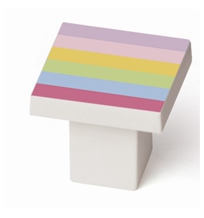 POMO MUEB 30X30MM CUADRADO INFANTIL ABS ARCO IRIS REI