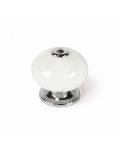 POMO MUEB 40MM PORCELANA/ACERO BL/CROMO BR REI