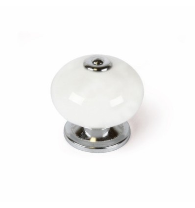 POMO MUEB 40MM PORCELANA/ACERO BL/CROMO BR REI