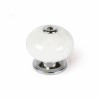 POMO MUEB 40MM PORCELANA/ACERO BL/CROMO BR REI