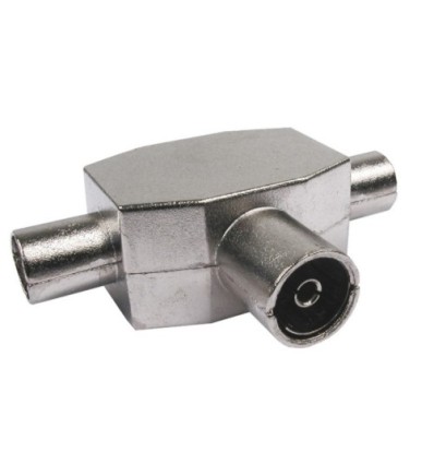 DISTRIBUIDOR ANTENA COAXIAL 1 HEMBRA 2 MACHOS BLINDADO TRI M