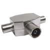 DISTRIBUIDOR ANTENA COAXIAL 1 HEMBRA 2 MACHOS BLINDADO TRI M