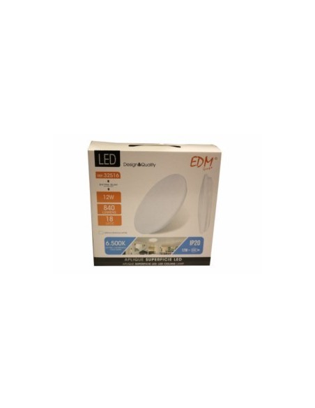 PLAFON CIRC 12W 840LM 6500K 26.5X5.7CM PL BL SUP. LED EXTRAP