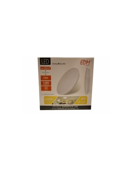PLAFON CIRC 24W 1680LM 4000K 38X6.6CM PL BL SUP. LED EDM
