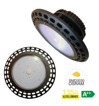 CAMPANA ILUMIN 150W 20.250LM LED RSR ALU 5700K-NEGRO SMD3030