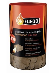 PASTILLA ENCENDIDO BARBACOA ECOLOGICA OK FUEGO 100 PZ