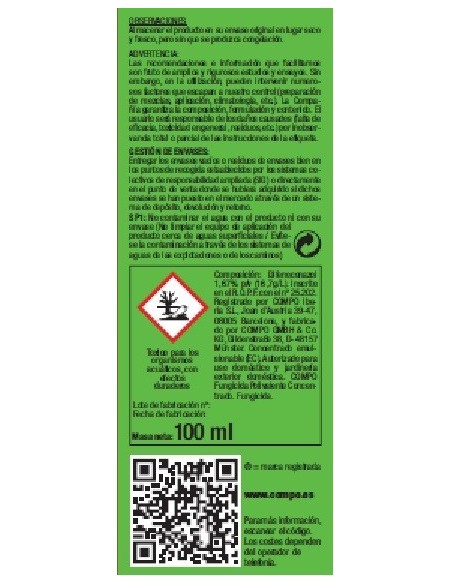 FUNGICIDA POLIVALENTE COMPO CONC 1441402011 100 ML