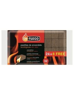 PASTILLA ENCENDIDO BARBACOA ECOLOGICA OK FUEGO 32 PZ