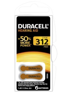 PILA AUDIFONO DA312 DURACELL 96077573 6 PZ