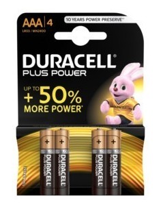 PILA ALCALINA LR03 AAA 1.5V POWER PLUS DURACELL 4 PZ