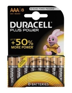 PILA ALCALINA LR03 AAA 1.5V POWER PLUS DURACELL 8 PZ