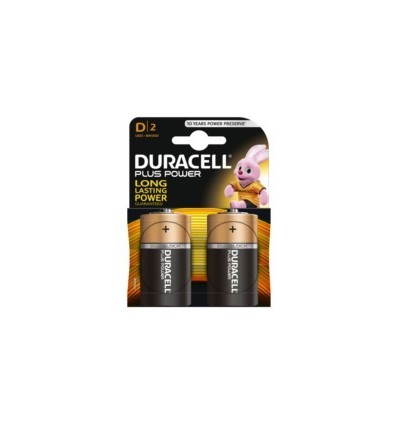 PILA ALCALINA LR20 1,5V D POWER PLUS DURACELL 2 PZ