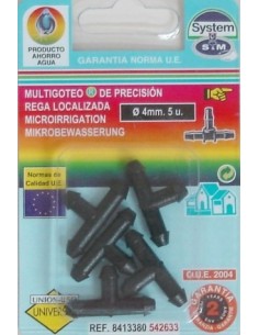 DERIVACION RIEGO 4 MM GOTEO S&M PP TRI 542633