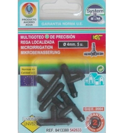 DERIVACION RIEGO 4 MM GOTEO S&M PP TRI 542633