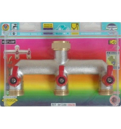 GRIFO JARD TRIPLE 3/4"X3/4" 3 VIAS S&M