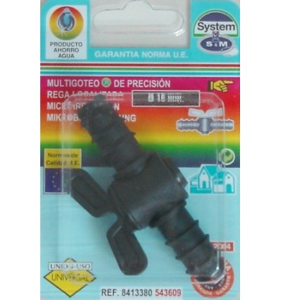 LLAVE RIEGO 1/4" 16 MM GOTEO S&M PP DE PASO 543609