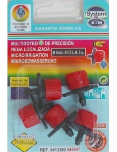 GOTERO RIEGO GOTEO 0 A 70 LT/H REG S&M 5 PZ