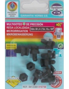 DIFUSOR RIEGO GOTEO 60LT/H 180º 1 ATMOSFERA S&M 10 PZ