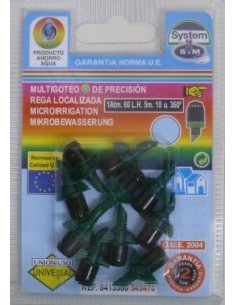 DIFUSOR RIEGO GOTEO 60LT/H 360º 1 ATMOSFERA S&M 10 PZ