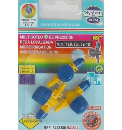 DIFUSOR RIEGO S&M GOTEO S&M PP MICRO CON VALVULA 543814 3 PZ