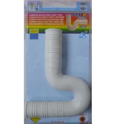 SIFON EVAC EXTEN 30X30MM FLEX UNIV PVC S&M