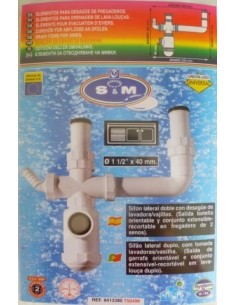 SIFON EVAC CURVO 1" 1/2 DB HORIZONTAL S&M