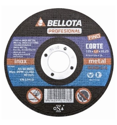 Disco abrasivo de corte inoxidable