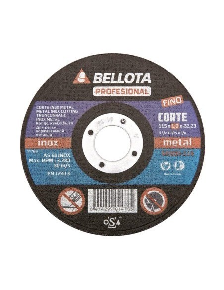 Disco abrasivo de corte inoxidable