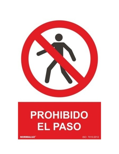 Cartel señal PVC prohibido 210x300 mm