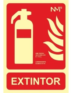 Cartel señal PVC fotoluminiscente indicación 320x160 mm