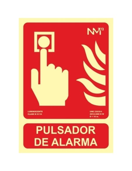 Cartel señal PVC fotoluminiscente indicación 320x160 mm