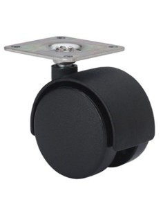 Rueda giratoria doble platina negra