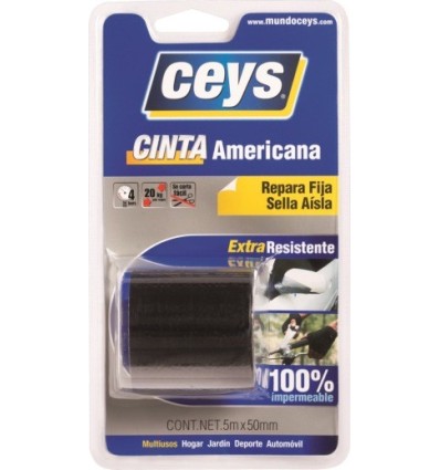 Cinta americana adhesiva negra