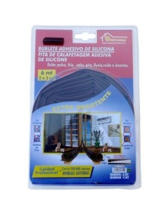 Burlete puerta/ventana adhesivo 6m silicona